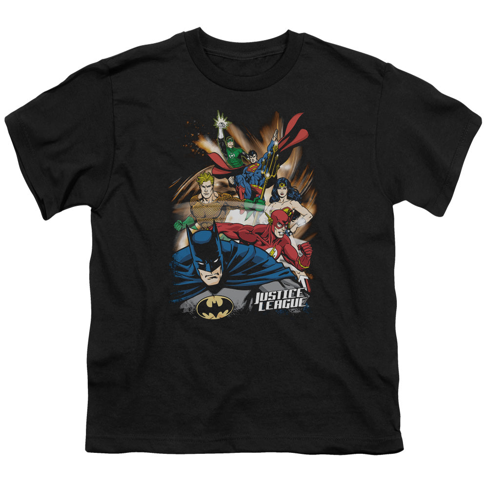 Jla - Starburst - Short Sleeve Youth 18/1 - Black T-shirt