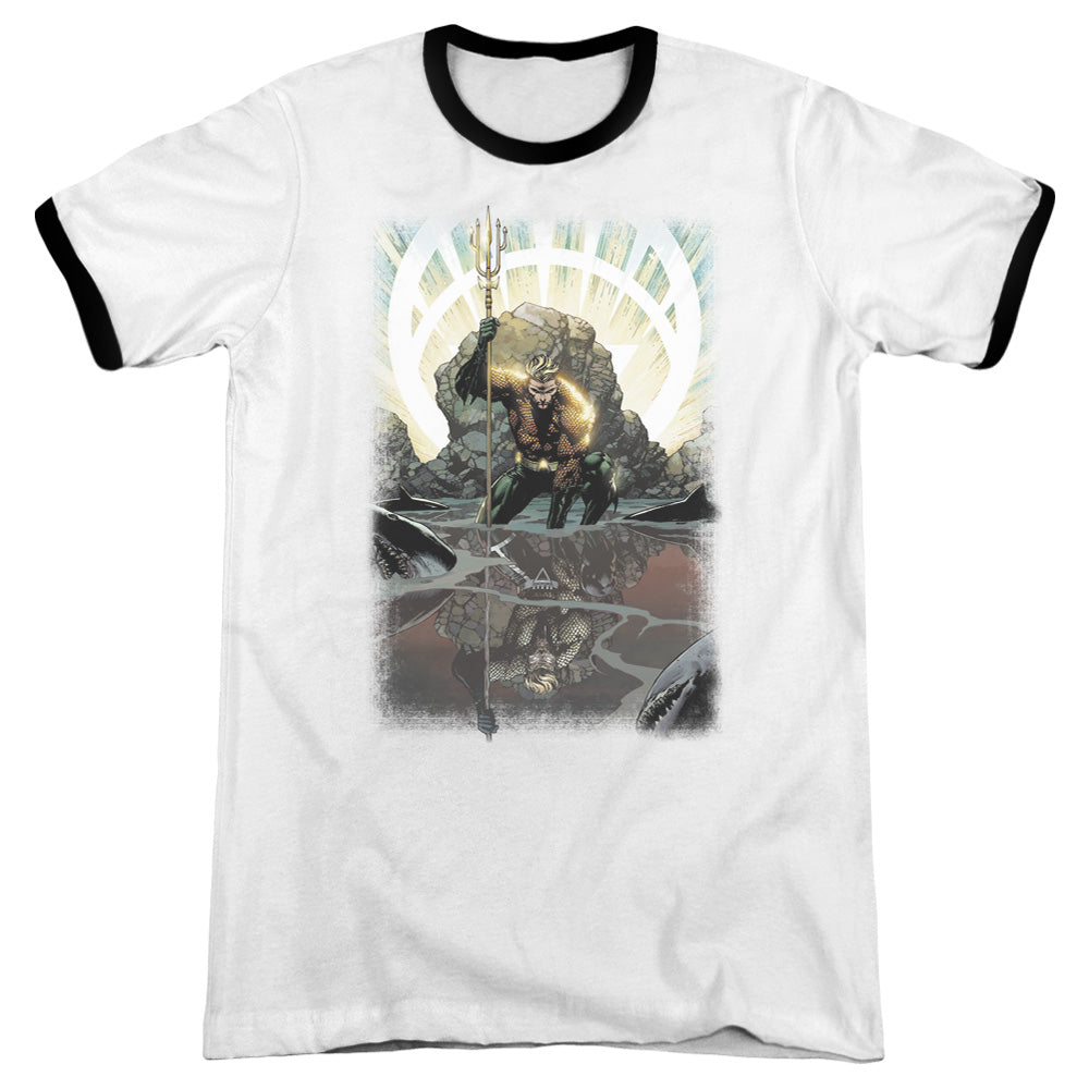 Jla - Brightest Day Aquaman - Adult Ringer - White/black