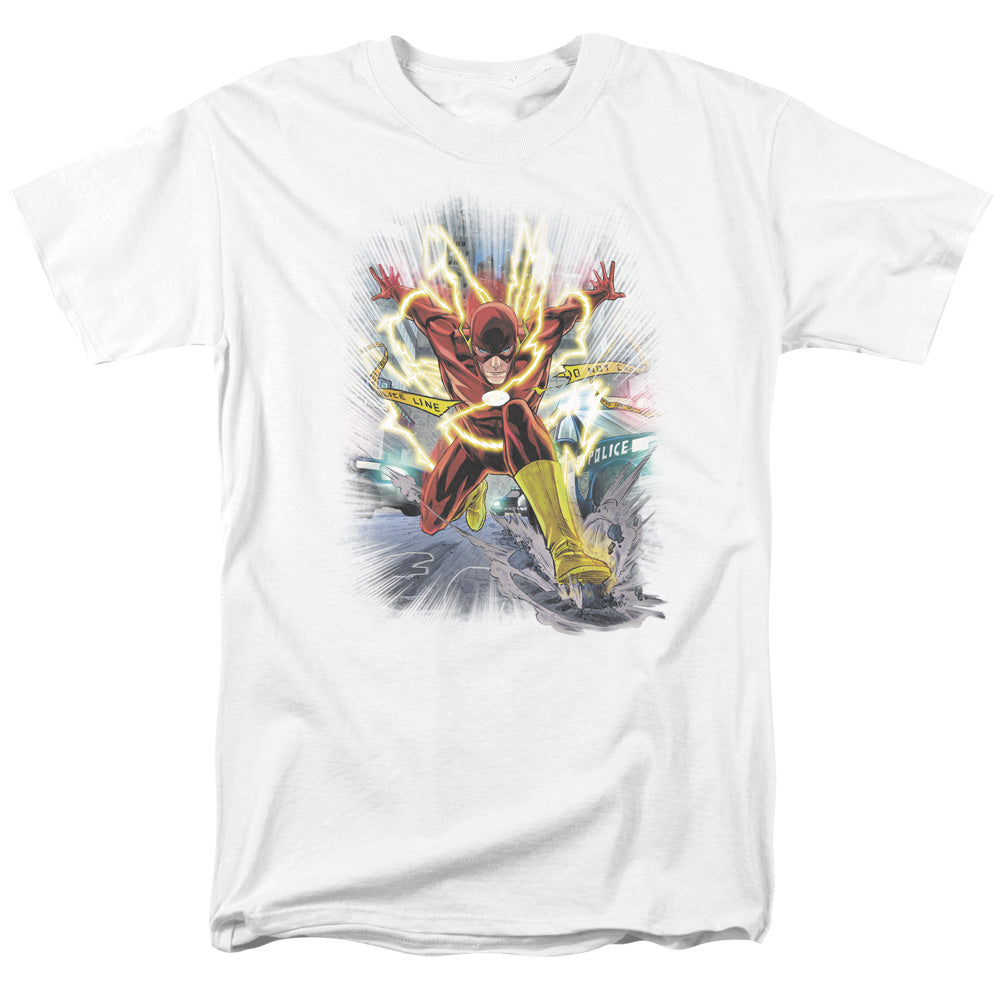 Jla - Brightest Day Flash - Short Sleeve Adult 18/1 - White T-shirt