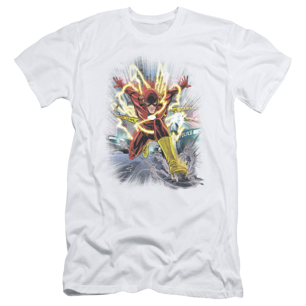 Jla - Brightest Day Flash - Short Sleeve Adult 30/1 - White T-shirt