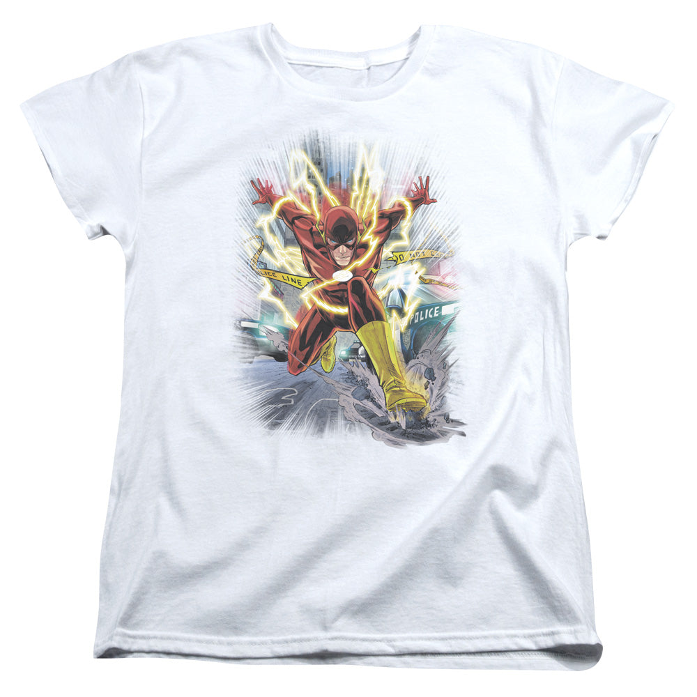 Jla - Brightest Day Flash - Short Sleeve Womens Tee - White T-shirt