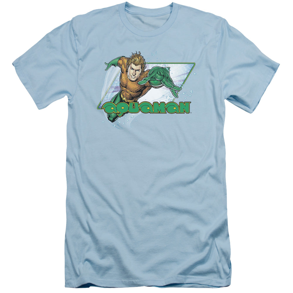 Jla - Aquaman - Short Sleeve Adult 30/1 - Light Blue T-shirt