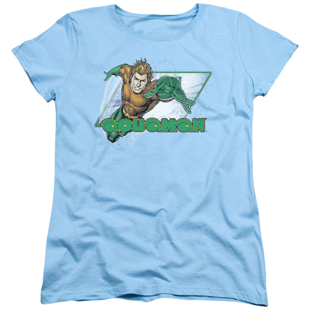 JLA AQUAMAN - S/S WOMENS TEE - LIGHT BLUE T-Shirt