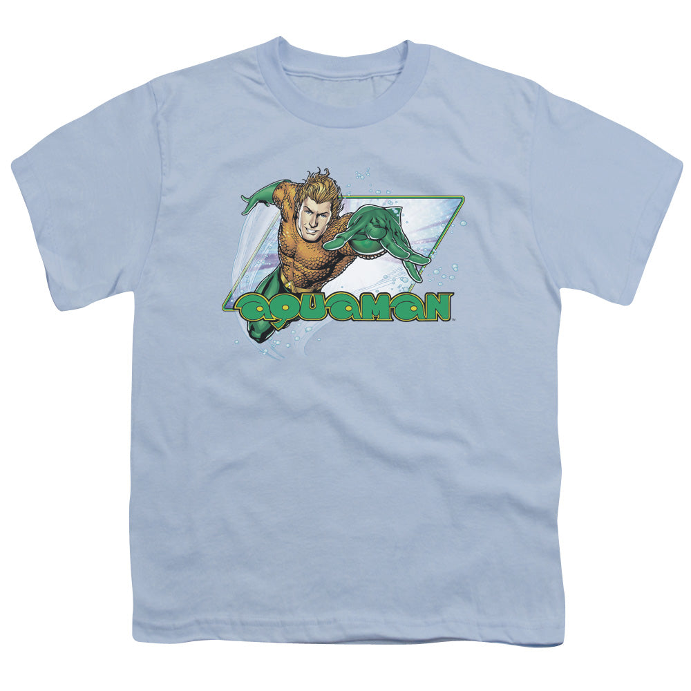 Jla - Aquaman - Short Sleeve Youth 18/1 - Light Blue T-shirt