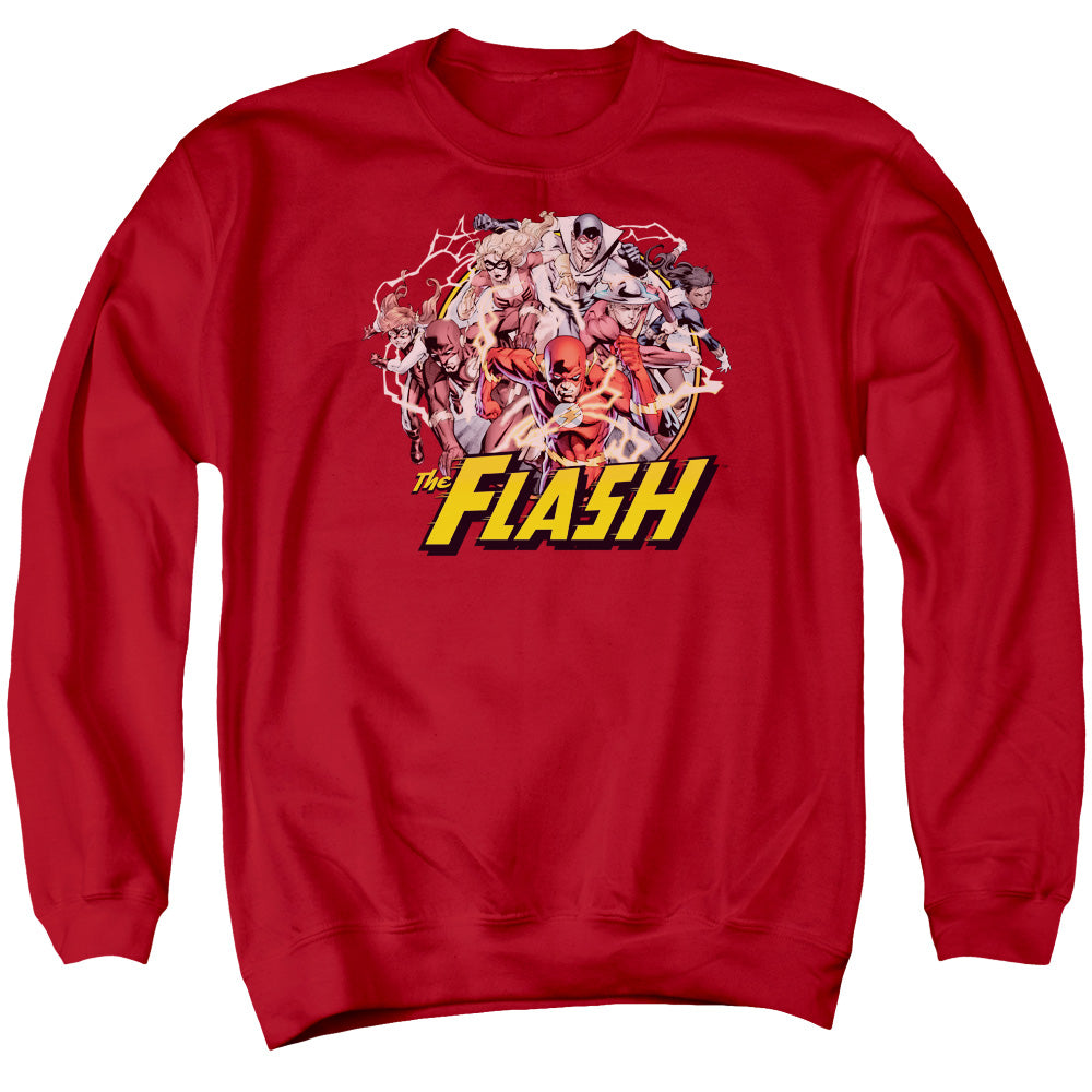 Jla - Flash Family - Adult Crewneck Sweatshirt - Red