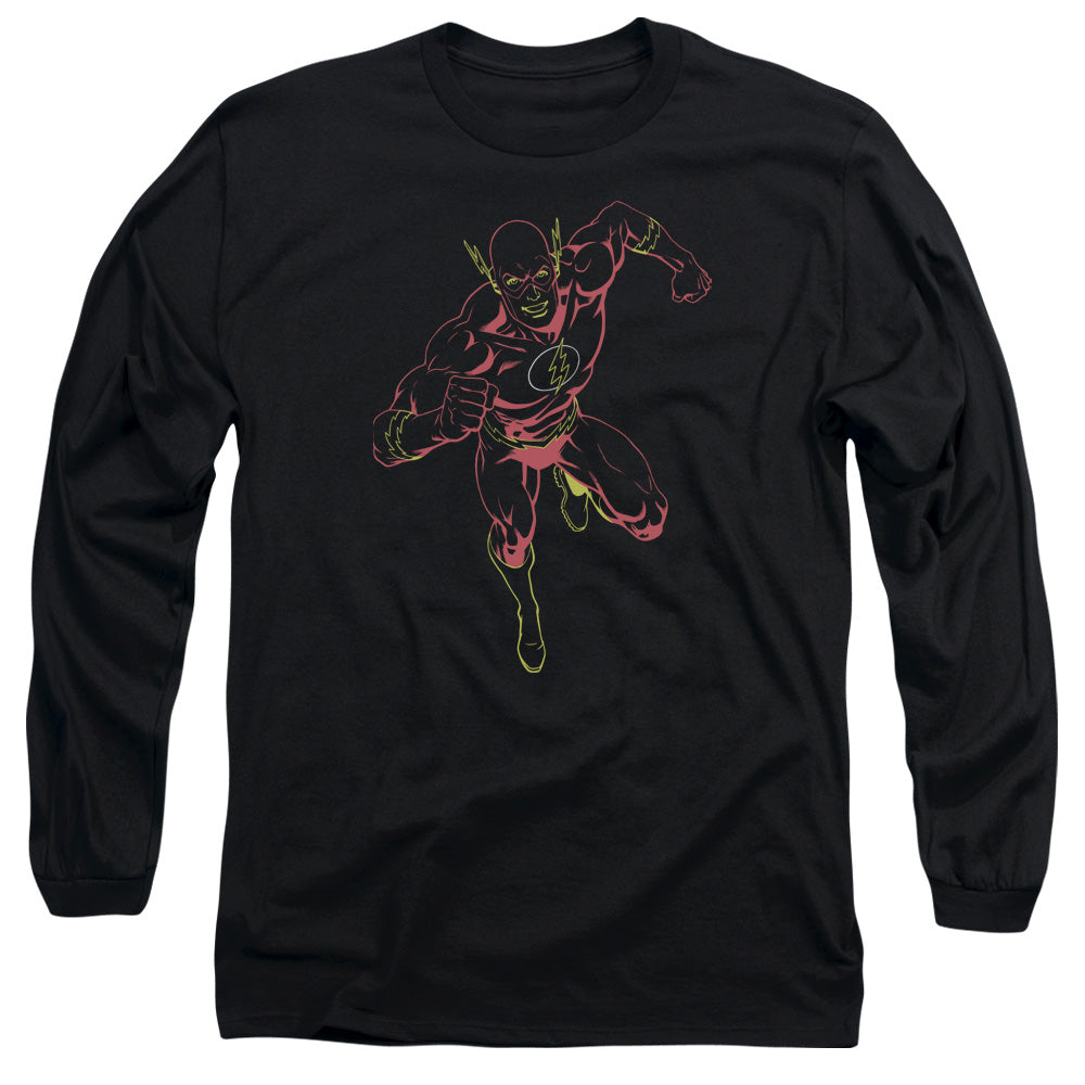 Jla - Neon Flash - Long Sleeve Adult 18/1 - Black T-shirt