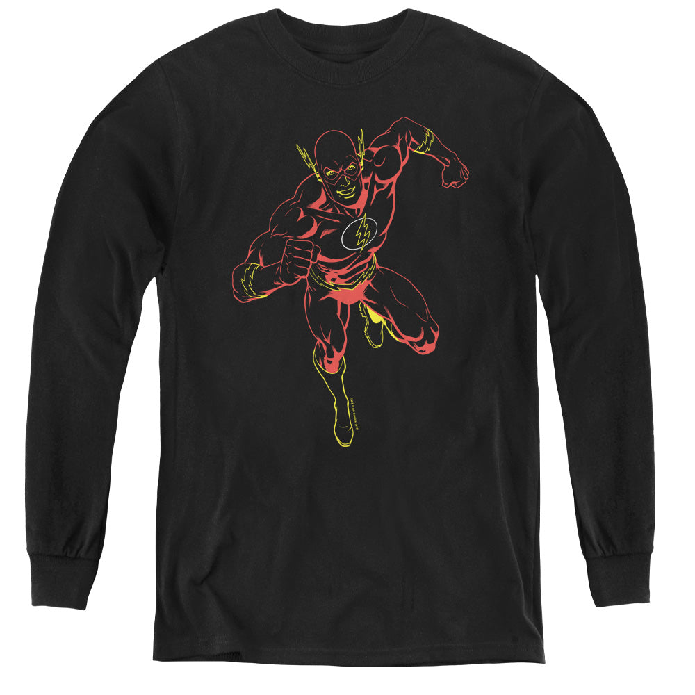 Jla - Neon Flash - Youth Long Sleeve Tee - Black
