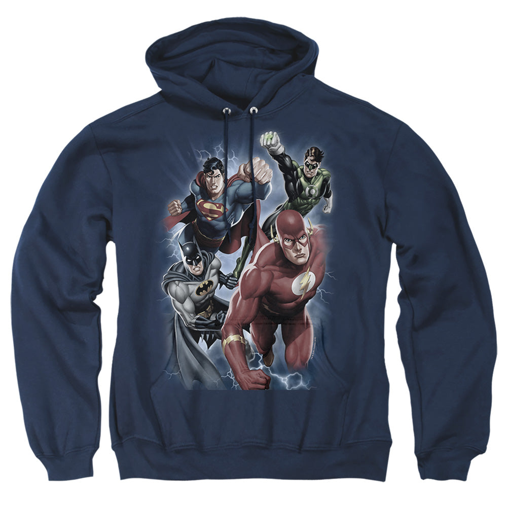 Jla - Storm Chasers - Adult Pull-over Hoodie - Navy