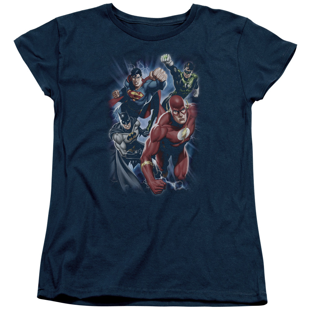 Jla - Storm Chasers - Short Sleeve Womens Tee - Navy T-shirt