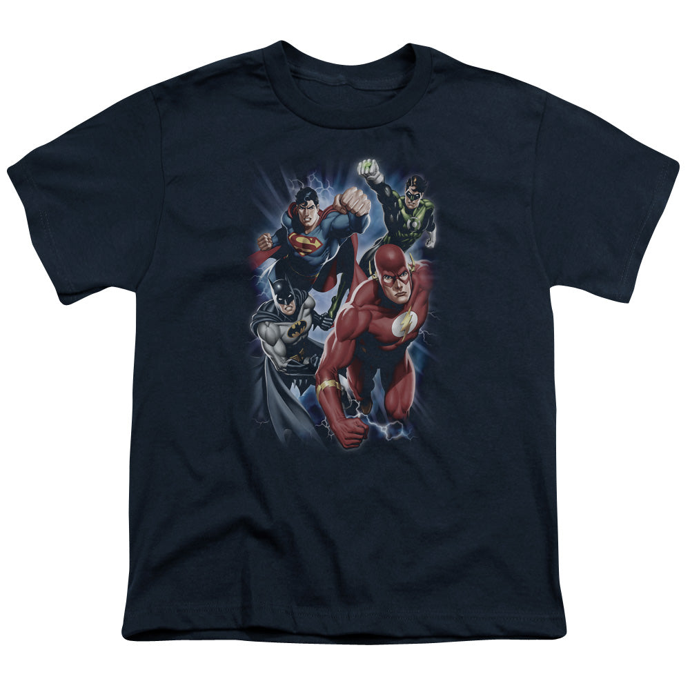 Jla - Storm Chasers - Short Sleeve Youth 18/1 - Navy T-shirt
