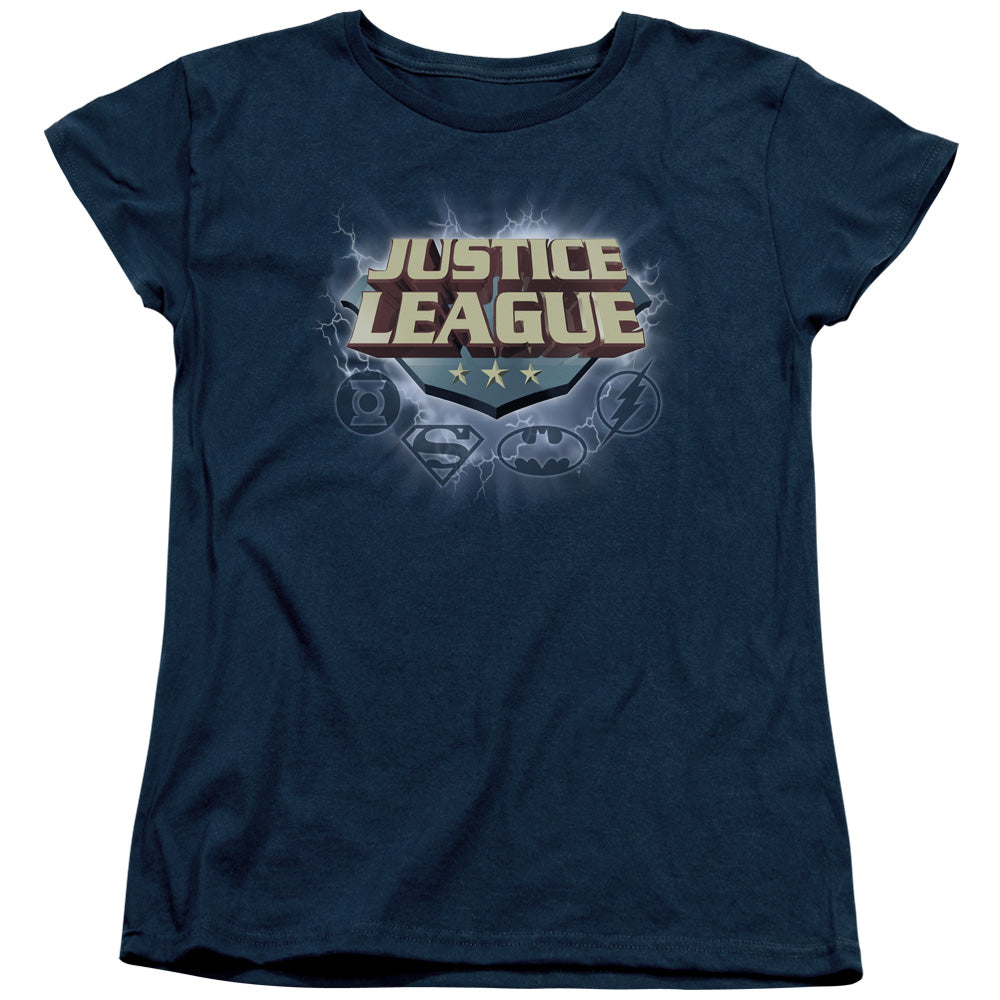 Jla - Storm Logo - Short Sleeve Womens Tee - Navy T-shirt