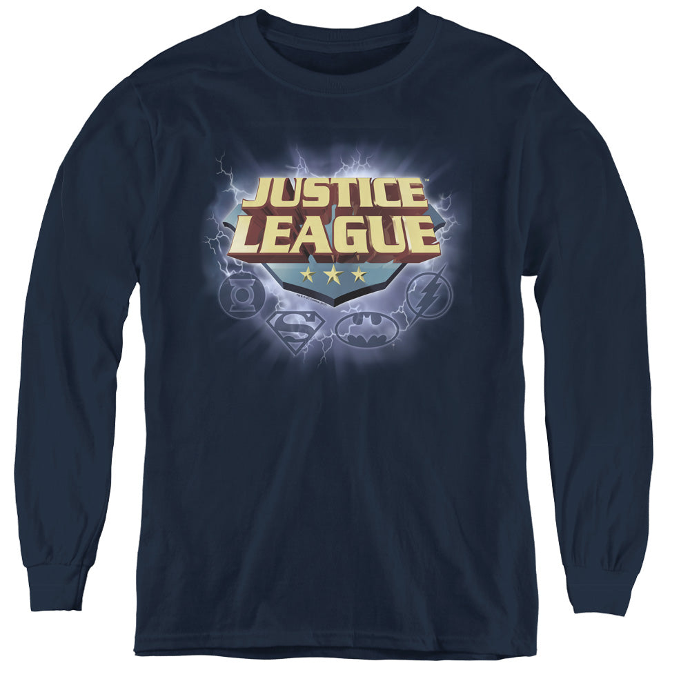 Jla - Storm Logo - Youth Long Sleeve Tee - Navy