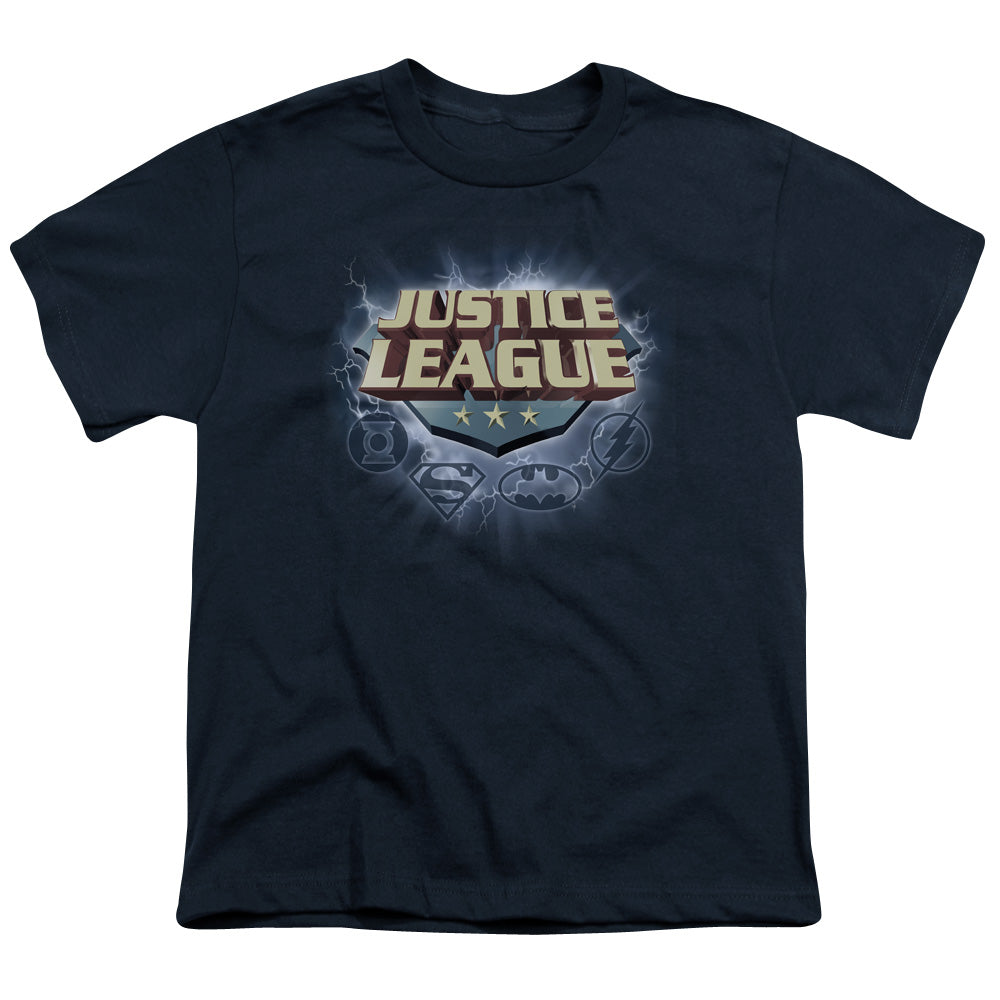 Jla - Storm Logo - Short Sleeve Youth 18/1 - Navy T-shirt