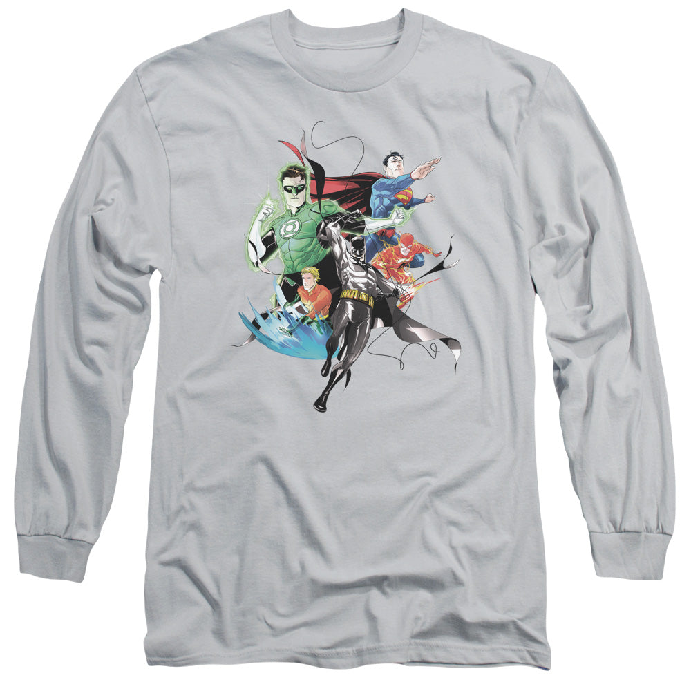 Jla - Mashup - Long Sleeve Adult 18/1 - Silver T-shirt