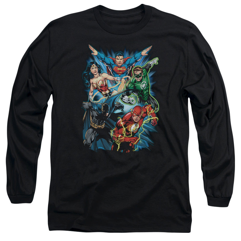 Jla - Jl Assemble - Long Sleeve Adult 18/1 - Black T-shirt