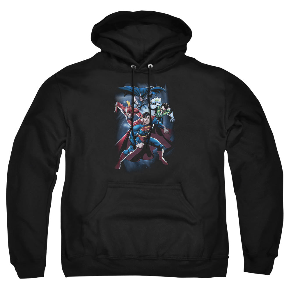 Jla - Cosmic Crew - Adult Pull-over Hoodie - Black
