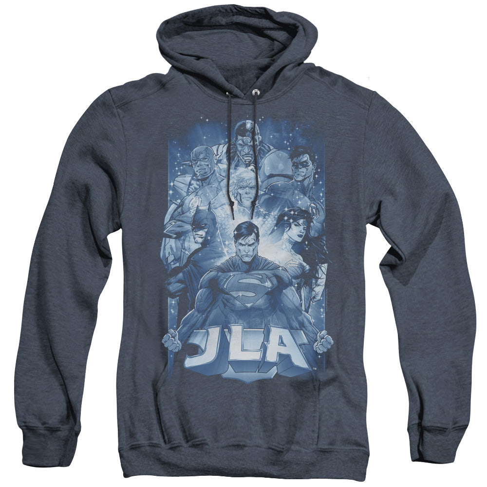 Jla - Burst - Adult Heather Hoodie - Navy