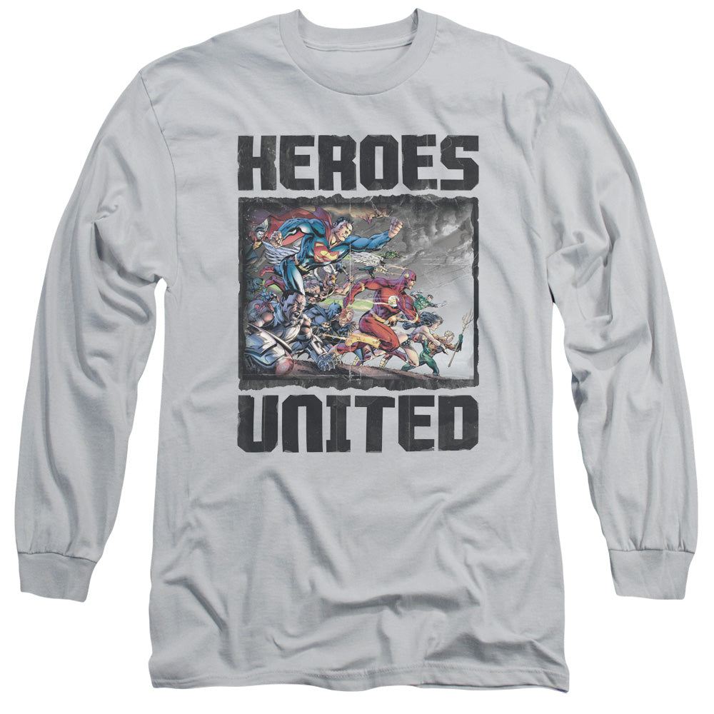 Jla - The Charge - Long Sleeve Adult 18/1 - Silver T-shirt