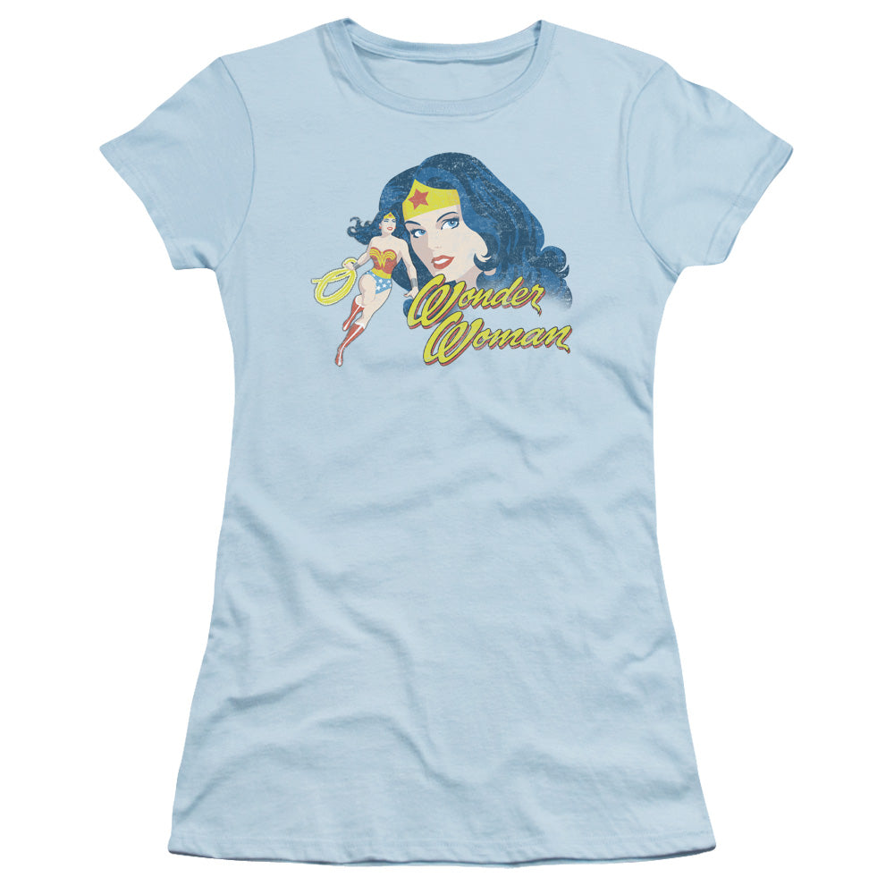 Jla - Portrait - Short Sleeve Junior Sheer - Light Blue T-shirt