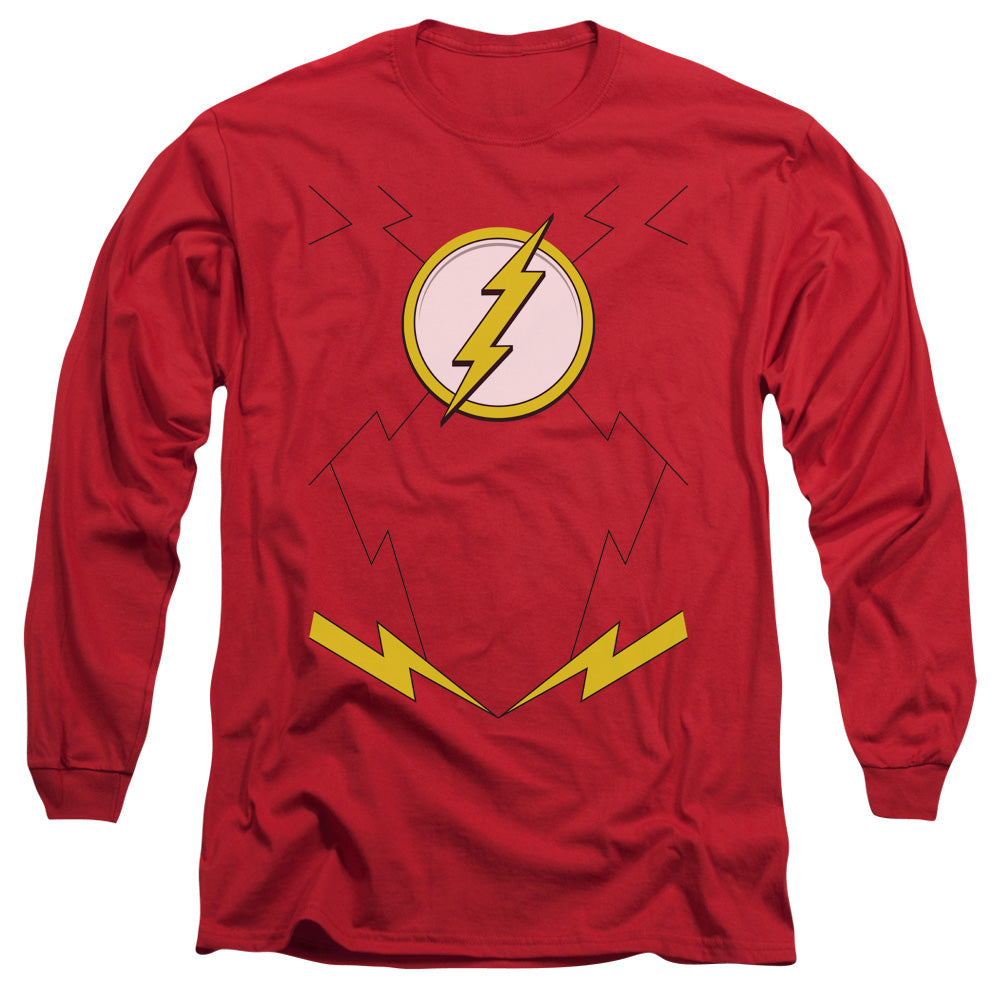 Jla - New Flash Uniform - Long Sleeve Adult 18/1 - Red T-shirt