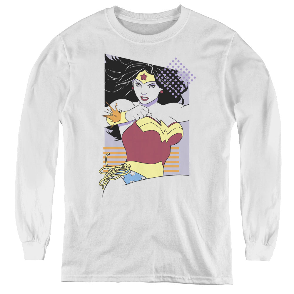 Jla - Ww 80s Minimal - Youth Long Sleeve Tee - White