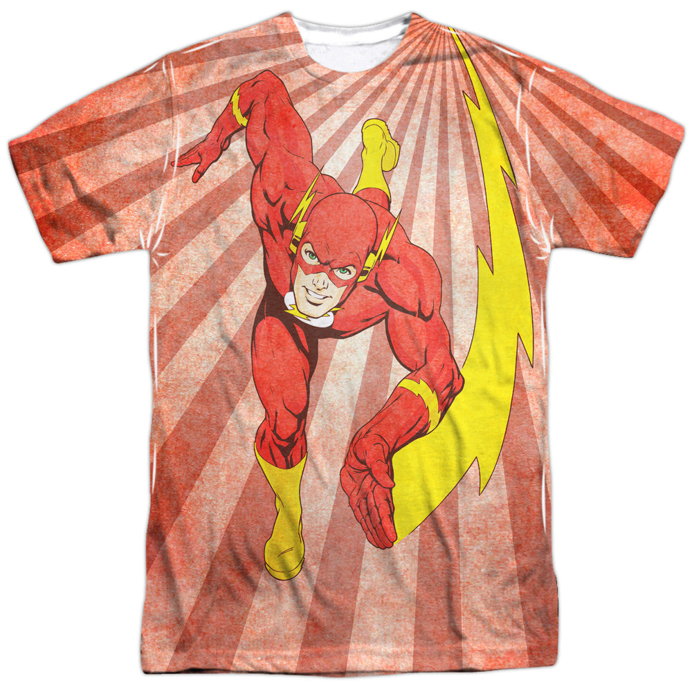 Jla - Speed Of Light - Short Sleeve Adult 100% Poly Crew - White T-shirt