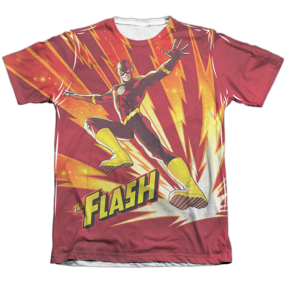 Jla - Lightning Fast - Adult 65/35 Poly/cotton Short Sleeve Tee - White T-shirt