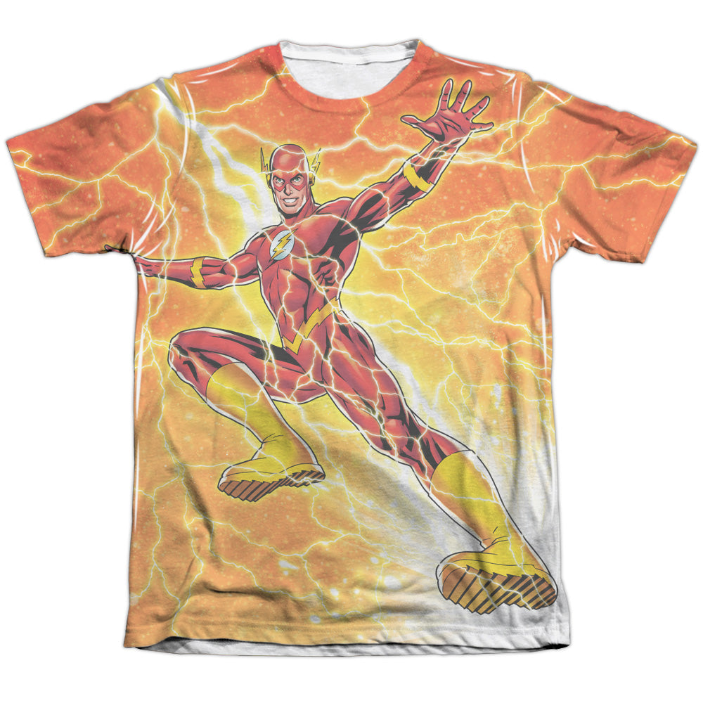 Jla - Fast As Lightning - Adult Poly/cotton Short Sleeve Tee - White T-shirt