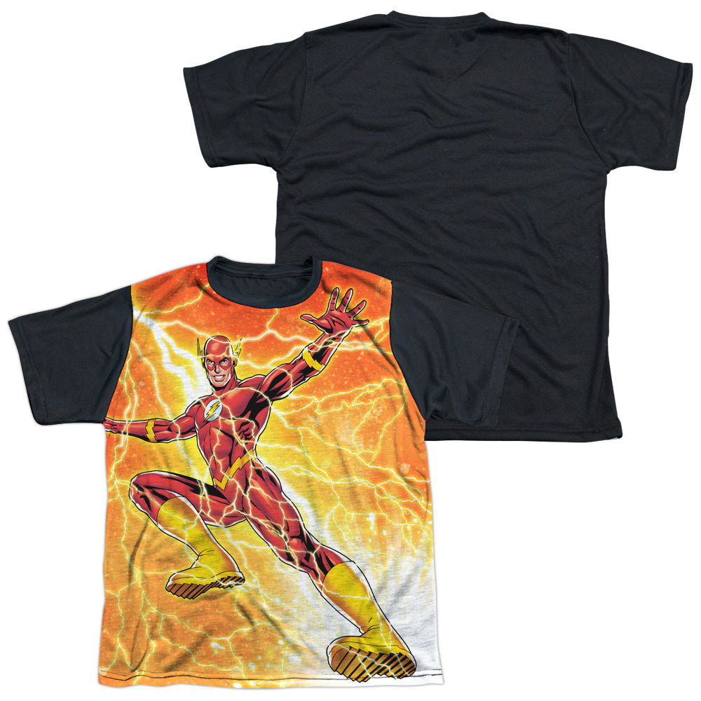 Jla - Fast As Lightning - Short Sleeve Youth White Front Black Back - White T-shirt