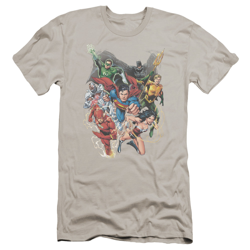 Jla - Refuse To Give Up-premuim Canvas Adult Slim Fit 30/1 - Silver