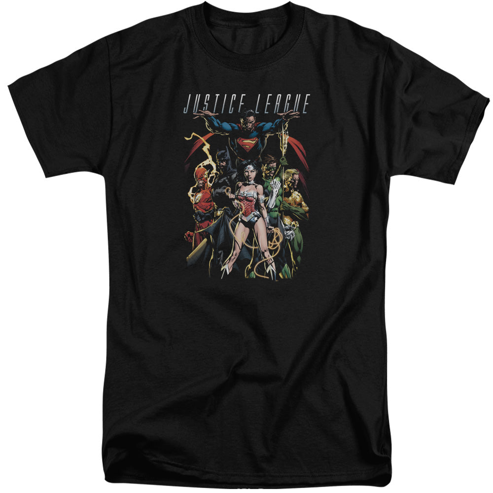 Jla - Dark Days - Short Sleeve Adult Tall - Black T-shirt