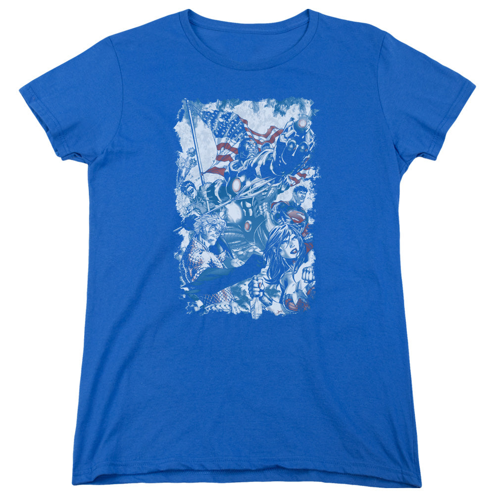 Jla - American Justice - Short Sleeve Womens Tee - Royal Blue T-shirt