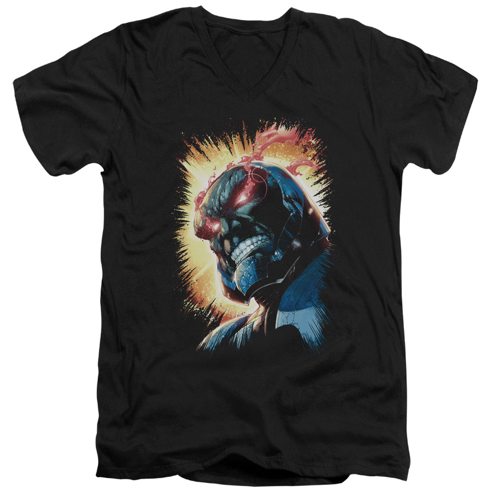 Jla - Darkseid Is - Short Sleeve Adult V-neck 30/1 - Black T-shirt