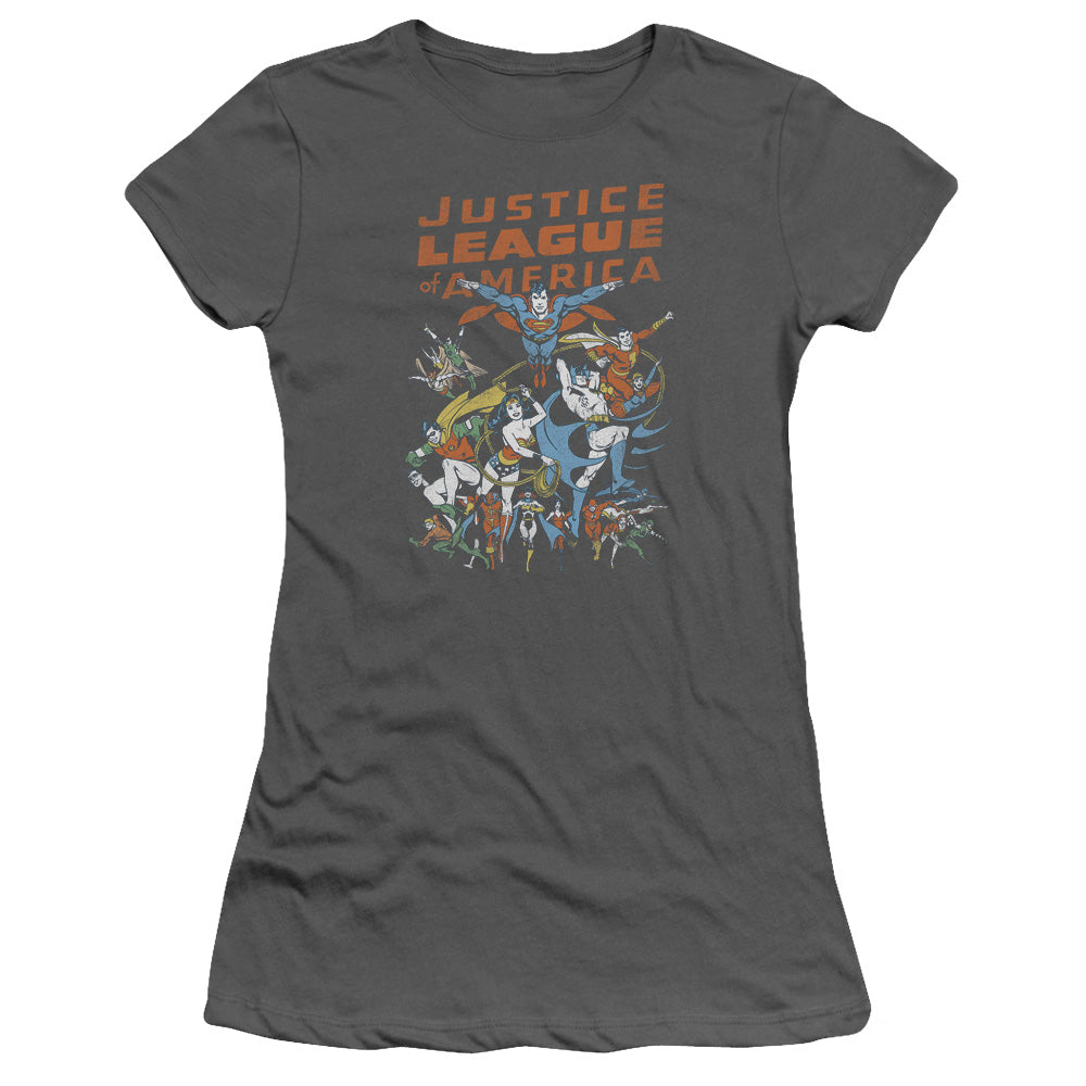 Jla - Big Group - Short Sleeve Junior Sheer - Charcoal T-shirt