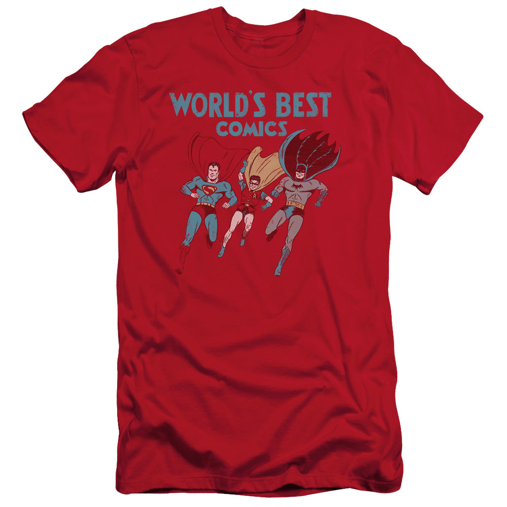 Jla - Worlds Best - Short Sleeve Adult 30/1 - Red T-shirt