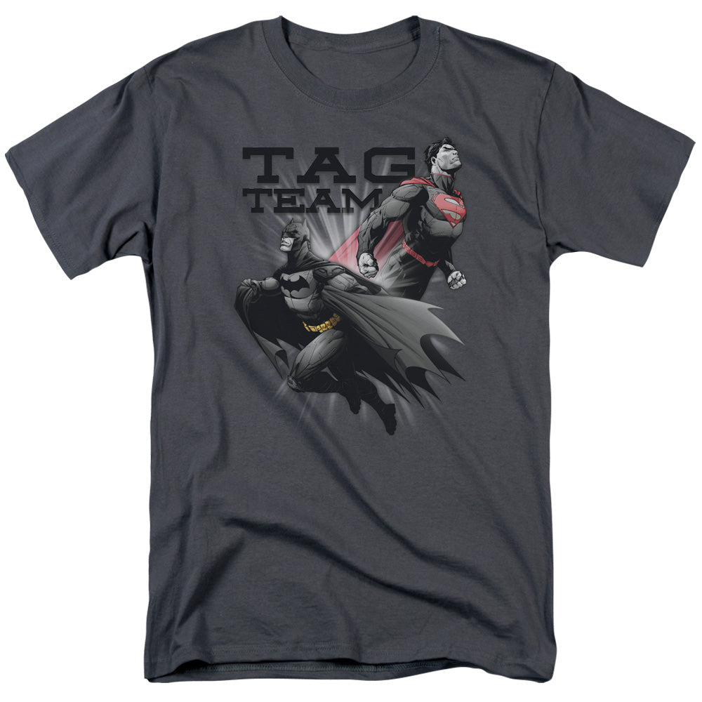 Jla - Tag Team - Short Sleeve Adult 18/1 - Charcoal T-shirt