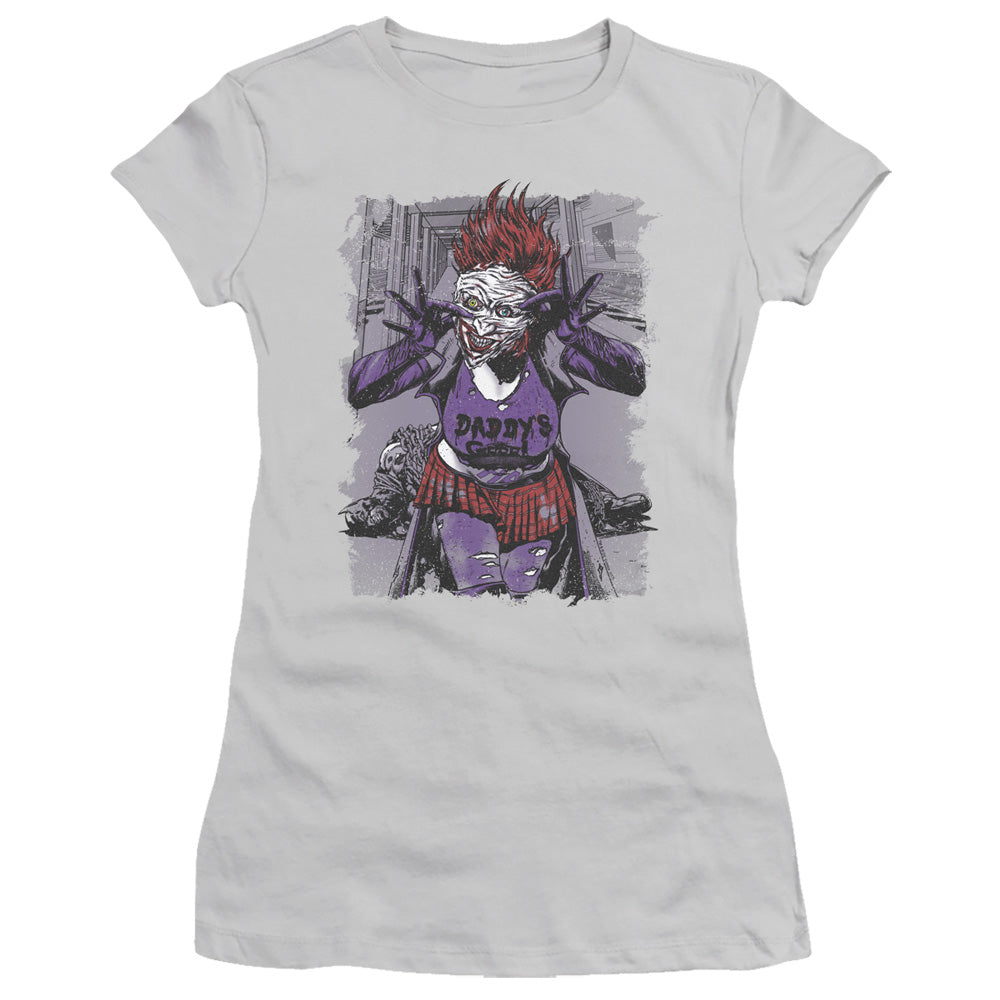 Jla - Jokers Daughter - Short Sleeve Junior Sheer - Silver T-shirt