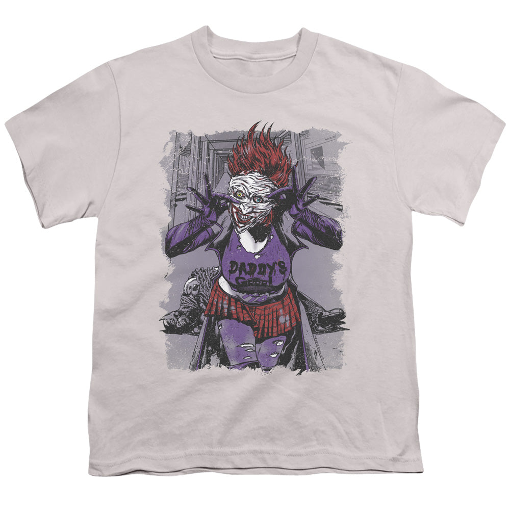 Jla - Jokers Daughter - Short Sleeve Youth 18/1 - Silver T-shirt