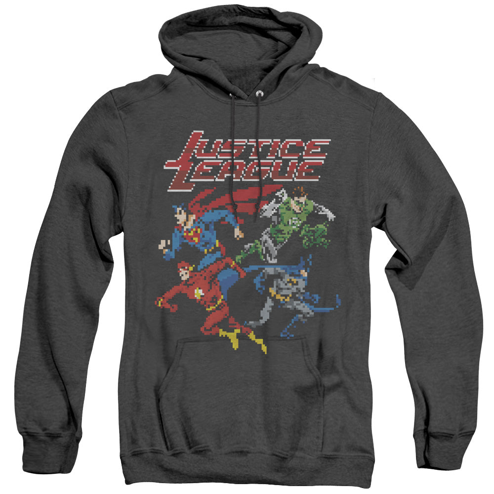Jla - Pixel League - Adult Heather Hoodie - Black