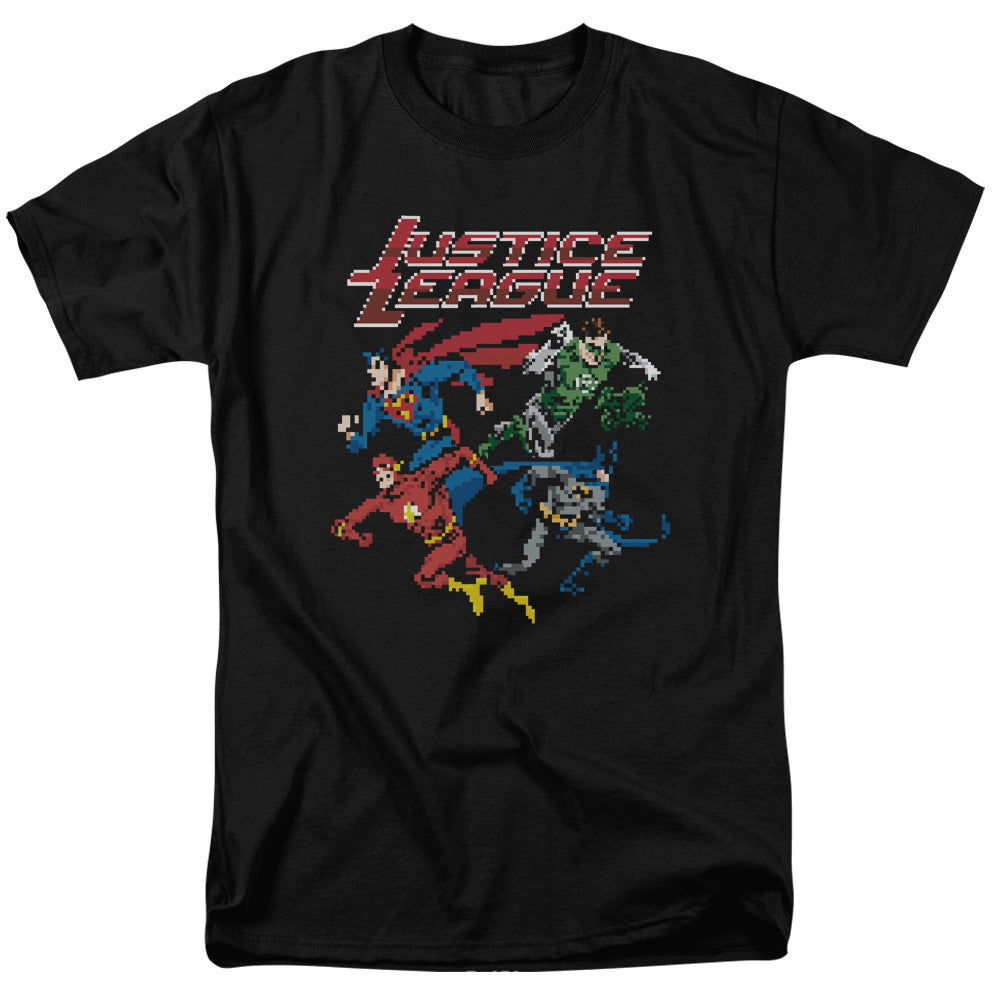 Jla - Pixel League - Short Sleeve Adult 18/1 - Black T-shirt