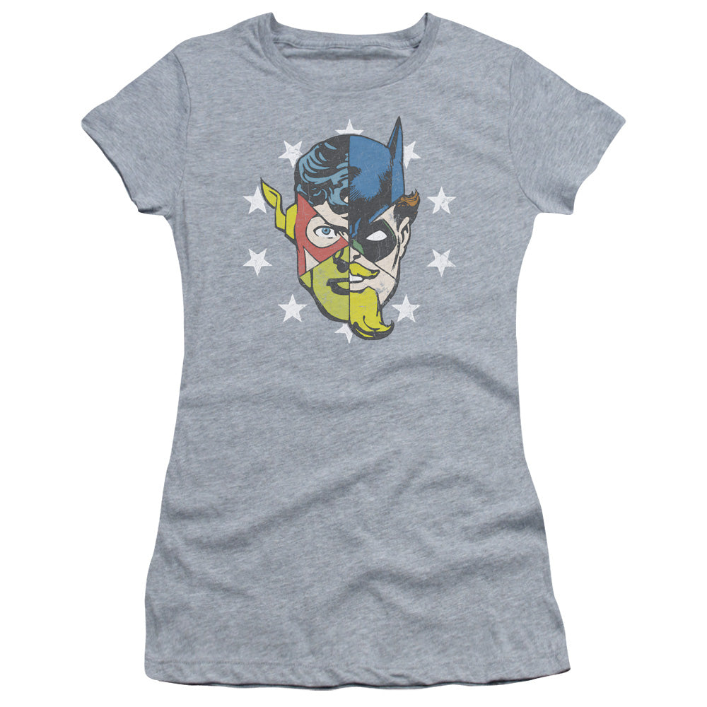 Jla - Face Off - Short Sleeve Junior Sheer - Athletic Heather T-shirt