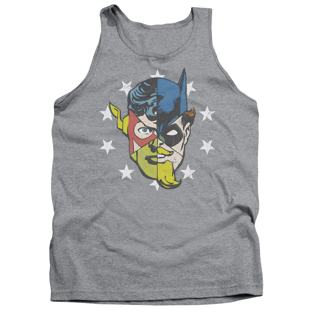 Jla - Face Off - Adult Tank - Athletic Heather