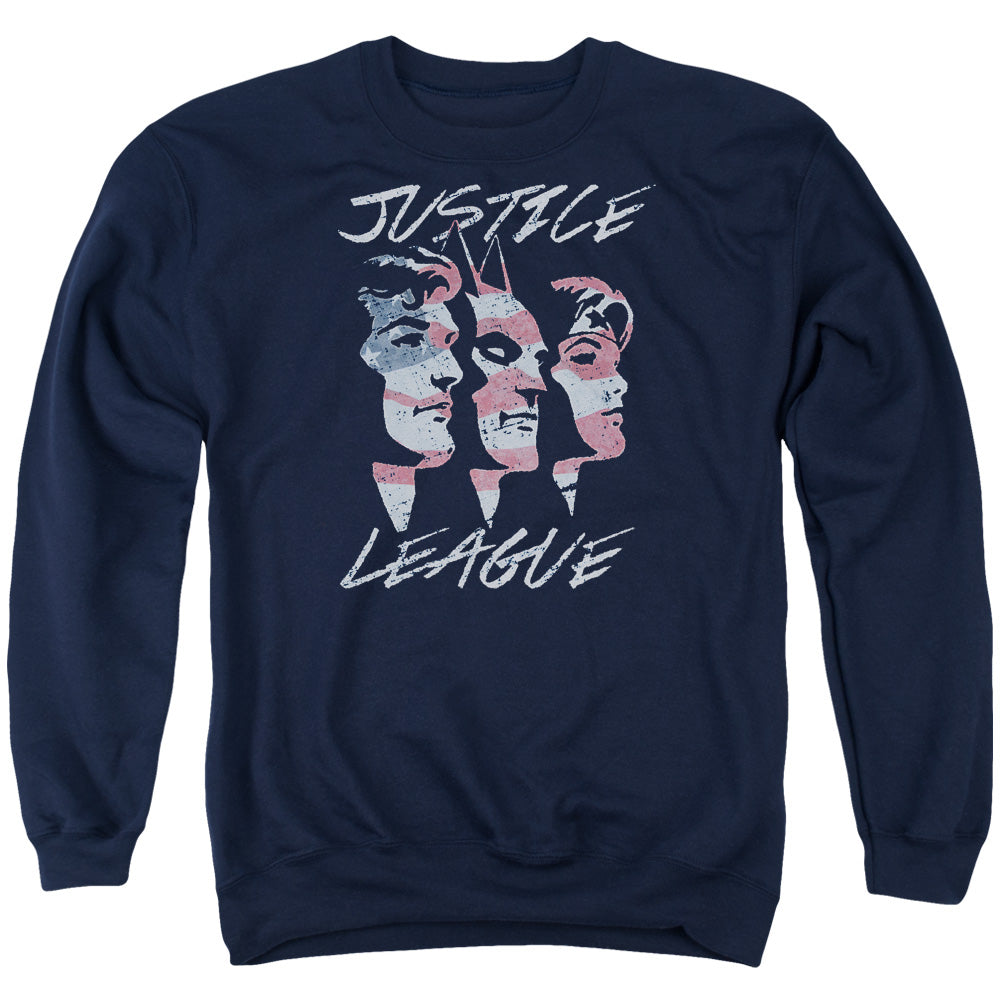 Jla - Justice For America - Adult Crewneck Sweatshirt - Navy