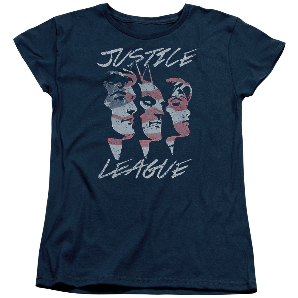 Jla - Justice For America - Short Sleeve Womens Tee - Navy T-shirt