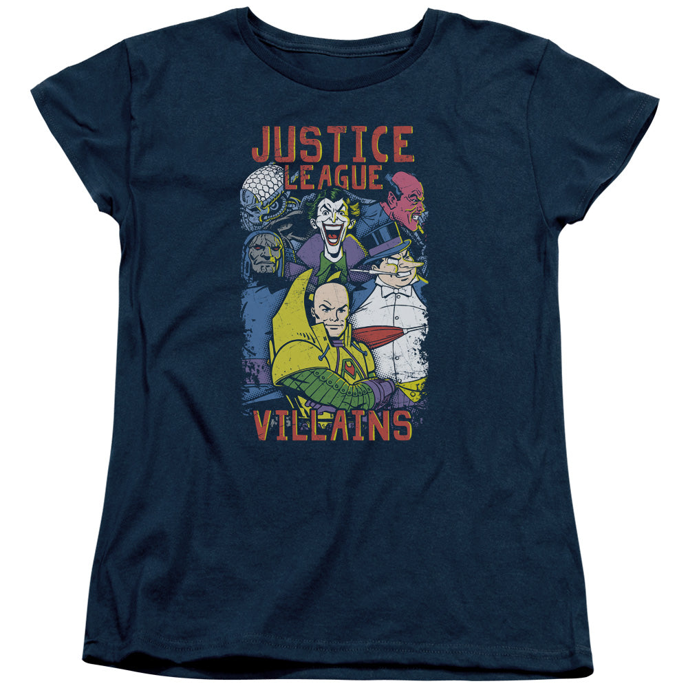 Jla - Villians - Short Sleeve Womens Tee - Navy T-shirt