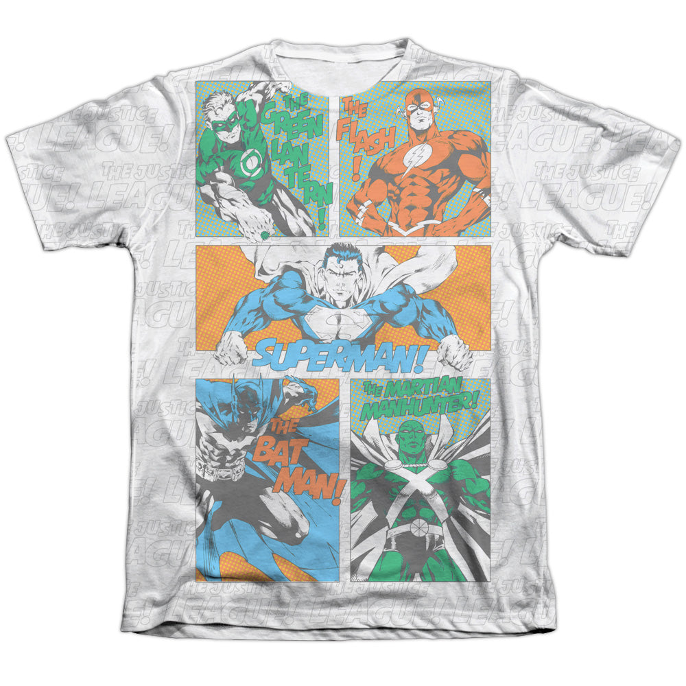 Jla - Justice Panels - Adult Poly/cotton Short Sleeve Tee - White T-shirt