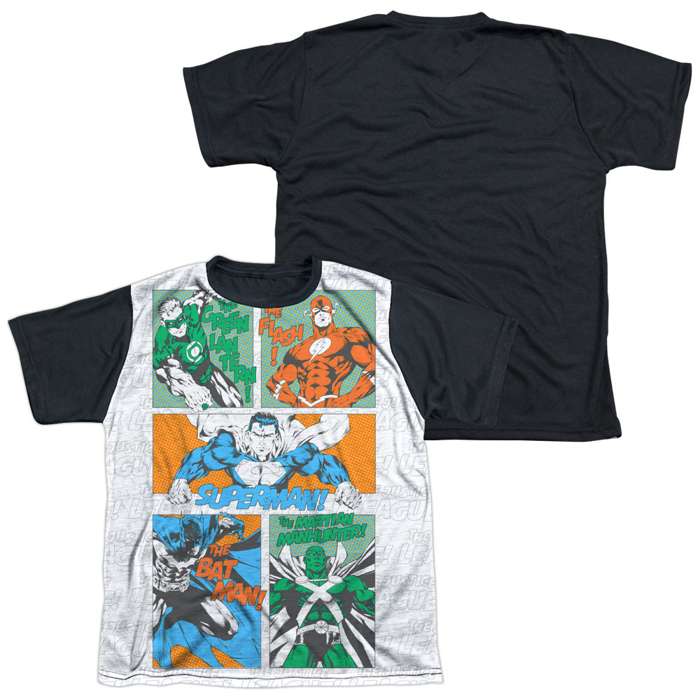 Jla - Justice Panels - Short Sleeve Youth White Front Black Back - White T-shirt