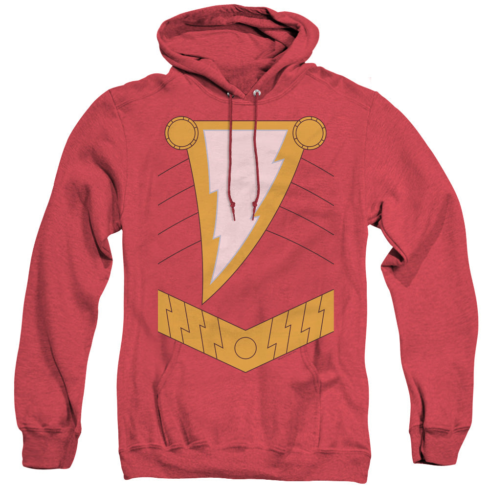 Jla - Shazam - Adult Heather Hoodie - Red