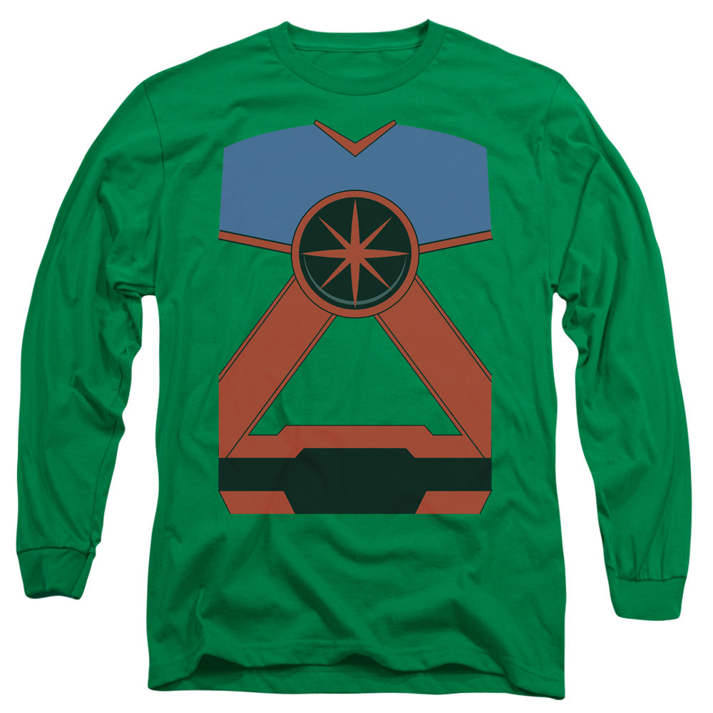 Jla - Martian Mh - Long Sleeve Adult 18/1 - Kelly Green T-shirt