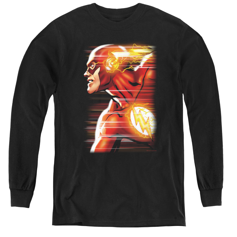 Jla - Speed Head - Youth Long Sleeve Tee - Black